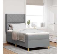 vidaXL Colchón Pocket Spring con Funda Zipper | Gris Claro 100X200X20 cm Espuma Súper Cómoda y Tejido Resistente Soporte Medio-Duro Ideal para Adultos Muebles de Dormitorio Protector Pad Topper