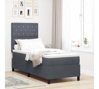 vidaXL Colchón Pocket Spring de Terciopelo 80X200Cm Espuma Duradera Funda con Cremallera Gris Oscuro Cómodo Individual Ideal para Dormitorio Habitación de Invitados Relax Protector Muebles Topping Ta