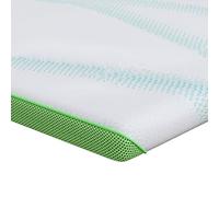 vidaXL Colchón Viscoelástico 140 x 200 cm Blanco y Verde, con Tejido Jacquard de Poliéster Transpirable y Relleno de Espuma, Ideal para un Dormitorio Moderno, con Textura Mate Opaca, Solo Limpieza en