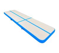 'vidaXL Colchoneta inflable de gimnasia: tapete grande azul diseñado con PVC para fitness en casa, yoga, kickboxing y actividades acuáticas al aire libre, fácil de inflar y almacenar, incluye bomba