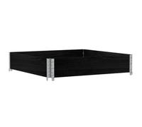 vidaXL Collar de Palet Madera Maciza de Pino Negro 100x100 cm, collarín de palets, Caja de Palet, Marco de apilamiento de palets, Collar de palés