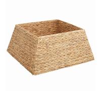 vidaXL Collar para árbol de Navidad Marrón 60 x 60 x 28 cm, Sala de Estar, decoración Moderna, Falda de árbol Cuadrada, Adorno Duradero, Base Decorativa, Collar Festivo