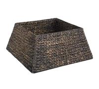 vidaXL Collar para árbol de Navidad Negro 60 x 60 x 28 cm, Sala de Estar, decoración Moderna, Falda de árbol Cuadrada, Adorno Duradero, Base Decorativa, Collar Festivo