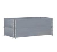 vidaXL Collares de palets 2 uds madera maciza de pino gris 100x50 cm