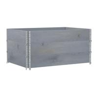 vidaXL Collares de palets 3 uds Madera Maciza de Pino Gris 120x80 cm, collarín de palets, Caja de Palet, Marco de apilamiento de palets