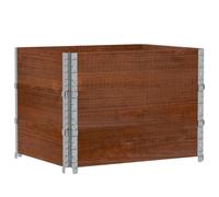 vidaXL Collares de palets 3 uds Madera Maciza de Pino marrón 80x60 cm, collarín de palets, Caja de Palet, Marco de apilamiento de palets