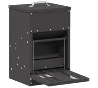 vidaXL Comedero de Pedal para Pollos Negro 25 x 42 x 40 cm, Comedero automático para gallinas, diseño Compacto, Resistente, Ideal para jardín y terraza