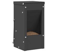 vidaXL Comedero para Conejos Negro 12,5 x 12,5 x 25 cm, Una guía, Rectangular, Otras Formas en diseño, Incluyendo Cuadrados, triángulos, octógonos y más Figuras geométricas