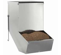 vidaXL Comedero para Conejos Plateado 17,5 x 26 x 28,5 cm, Garage, Rectangular, Elementos de diseño contemporáneo, Espacios innovadores y distribución Funcional para hogares Modernos