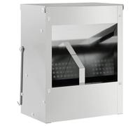 vidaXL Comedero para Conejos Plateado 20 x 12,5 x 25 cm, Comedero para Conejos, terraza Moderna, Animal de Acero Duradero, solución de alimentación Funcional para Interiores