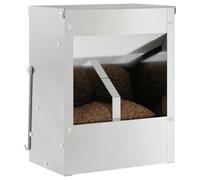 vidaXL Comedero para Conejos Plateado 20 x 12,5 x 25 cm, Comedero para Conejos, terraza Moderna, Animal de Acero Duradero, solución de alimentación Funcional para Interiores