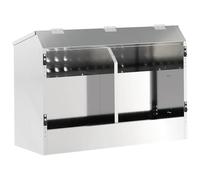 vidaXL Comedero para Conejos Plateado 64.5 x 25.5 x 45.5 cm, Jardín y Terraza, diseño Moderno, Materiales duraderos, para Vivir al Aire Libre, Elementos Beige de Estilo contemporáneo