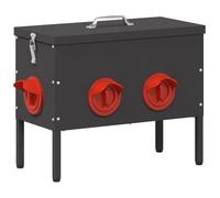 vidaXL Comedero para Pollos Negro 41,5 x 20,5 x 33 cm, Jardín y terraza, Rectangular, Accesorios duraderos y Elegantes para Espacios al Aire Libre, Mejora tu Experiencia en el Patio Hoy