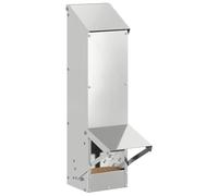 vidaXL Comedero para Pollos Plateado 13 x 12 x 51 cm Acero Galvanizado, Comedero Moderno para gallinas, Equipo de Exterior, Duradero y Portable para Animales, Ideal para jardín y terraza