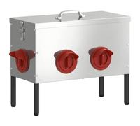 vidaXL Comedero para Pollos Plateado 41,5 x 20,5 x 33 cm, Jardín y terraza, Rectangular, Accesorios duraderos y Elegantes para Espacios al Aire Libre, Mejora tu Experiencia en el Patio Hoy