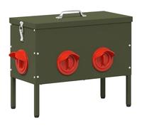 vidaXL Comedero para Pollos Verde Oliva 41,5 x 20,5 x 33 cm, Jardín y terraza, Rectangular, Accesorios duraderos y Elegantes para Espacios al Aire Libre, Mejora tu Experiencia en el Patio Hoy