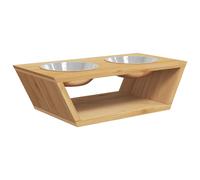 vidaXL Comederos altos para perros bambú 35,5x18x10,5 cm