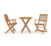 vidaXL Comedor de Jardín Plegable 3 Piezas Silla Mesa Cocina Asiento Patio Balcón Terraza Picnic Estable Robusto Madera Maciza de Acacia