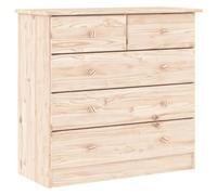 vidaXL Cómoda Alta Madera Maciza Pino 77x35x73 cm, cajonera, Armario de almacenaje, aparador, Mueble de almacenaje, Mueble archivador