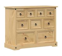 vidaXL Cómoda cajonera Corona Madera Maciza de Pino 101x45x82 cm, cajonera, Armario de almacenaje, aparador, Mueble de almacenaje, Mueble archivador