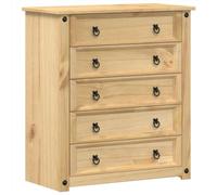 vidaXL Cómoda cajonera Corona Madera Maciza de Pino 80x40x89 cm, cajonera, Armario de almacenaje, aparador, Mueble de almacenaje, Mueble archivador