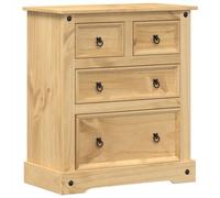 vidaXL Cómoda cajonera Corona Madera Maciza de Pino 80x43x91 cm, cajonera, Armario de almacenaje, aparador, Mueble de almacenaje, Mueble archivador