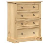 vidaXL Cómoda cajonera Corona Madera Maciza de Pino 92x48x120 cm, cajonera, Armario de almacenaje, aparador, Mueble de almacenaje, Mueble archivador