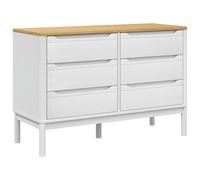 vidaXL Cómoda cajonera Floro Madera Maciza de Pino Blanco