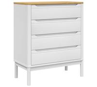 vidaXL Cómoda cajonera Floro Madera Maciza de Pino Blanco