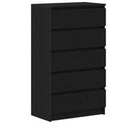 vidaXL Cómoda de Madera contrachapada Roble Negro 60x36x103 cm