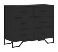 vidaXL Cómoda Madera de ingeniería Negro 91x35,5x74,5 cm, cajonera, Armario de almacenaje, aparador, Mueble de almacenaje, Mueble archivador