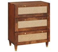 vidaXL Cómoda - un Gran Espacio de Almacenamiento para tu Cuarto o Sala. Hecha de Madera de Mango y ratán, es Elegante y Muy útil.
