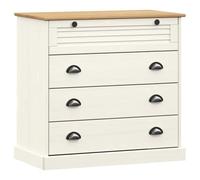 vidaXL Cómoda Vigo Madera Maciza Pino Blanco 80x40x76 cm