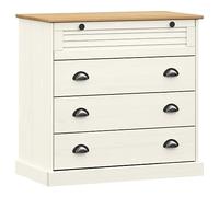 vidaXL Cómoda Vigo Madera Maciza Pino Blanco 80x40x76 cm