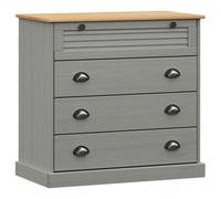 vidaXL Cómoda Vigo Madera Maciza Pino Gris 80x40x76 cm
