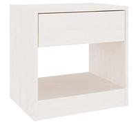 vidaXL Comodino Bianco 40x31x40 cm in Legno Massello di Pino