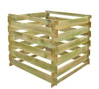 vidaXL Compostador de Tablas Cuadrado de Madera de Pino Impregnada 90x90x85cm