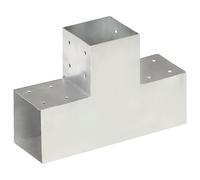 vidaXL Conector de Postes en Forma de T Soporte Jardín Patio al Aire Libre Estacas Exterior Valla Cerca Separador Metal Galvanizado 101x101mm
