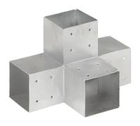 vidaXL Conector de Postes en Forma de X Jardín Patio al Aire Libre Estacas Exterior Valla Cerca Separador Metal Galvanizados 101x101mm