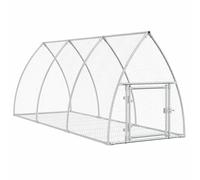 vidaXL Conejera Acero galvanizado Plateado 105x300x120 cm, conejera Exterior, conejera, conejeras, casa para Conejos, recinto para Conejos