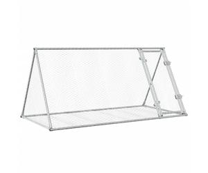 vidaXL Conejera acero galvanizado plateado 400x105x91 cm