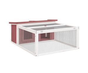 vidaXL Conejera de madera maciza de pino mocha