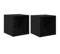 vidaXL Conjunto de 4 gabinetes de TV en Roble Negro. Son Modernos, Hechos de Madera de ingeniería y miden 37 x 35 cm. Son duraderos y ofrecen Mucho Espacio de Almacenamiento Sala d