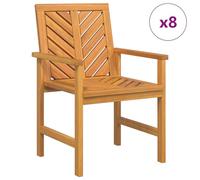 vidaXL Conjunto de 8 sillas de Comedor para Exterior, Hechas de Madera de Acacia, con un Estilo rústico y un Acabado Mate. Son Resistentes a la Intemperie, Vienen con ensamblaje Necesario, Tienen Col