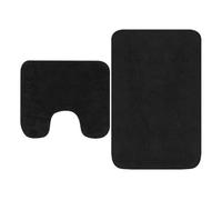 Vidaxl conjunto de alfombrillas de baño de tela 2 piezas antracita