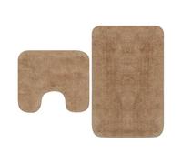 Vidaxl conjunto de alfombrillas de baño de tela 2 piezas beige