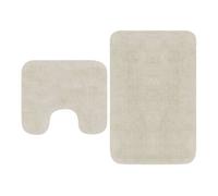 Vidaxl conjunto de alfombrillas de baño de tela 2 piezas blanco