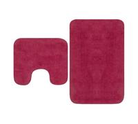 Vidaxl conjunto de alfombrillas de baño de tela 2 piezas fucsia