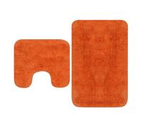 Vidaxl conjunto de alfombrillas de baño de tela 2 piezas naranja