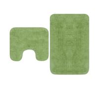 Vidaxl conjunto de alfombrillas de baño de tela 2 piezas verde